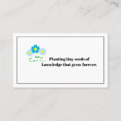 先生「Chalkboard」名刺 名刺 (裏面)