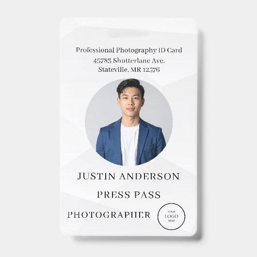 先生 ID カード 名前 学校 テンプレート 写真 バッジ (正面)