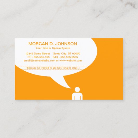 先生/ johnnyジョーク（色はカスタマイズ可能） 名刺 (裏面)