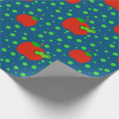 先生Apple Worm水玉模様 ラッピングペーパー (角)