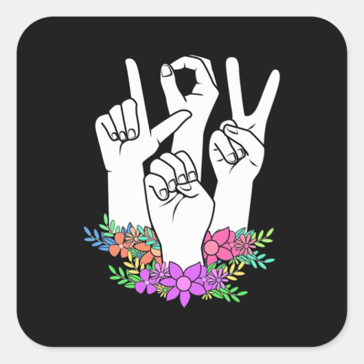 先生ASLハンドサイン スクエアシール (正面)