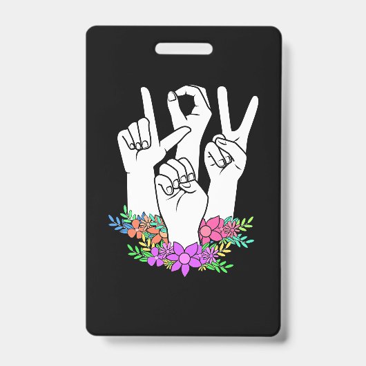先生ASLハンドサイン バッジ (正面)