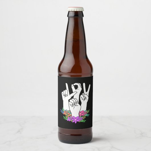 先生ASLハンドサイン ビールラベル (正面)