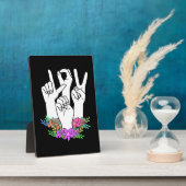 先生ASLハンドサイン フォトプラーク (側面)