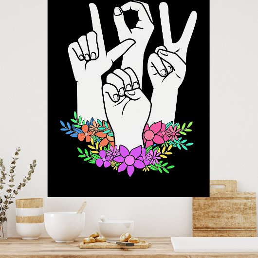 先生ASLハンドサイン ポスター (キッチン)