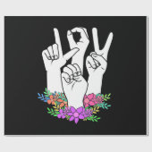 先生ASLハンドサイン ラッピングペーパー (フラット)