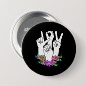 先生ASLハンドサイン 缶バッジ (正面&裏面)