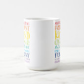 先生GIFTカラフル虹の上昇ワードスタック コーヒーマグカップ (中央)