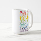 先生GIFTカラフル虹の上昇ワードスタック コーヒーマグカップ (正面右)