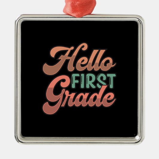 先生Hello First Grade メタルオーナメント (正面)