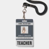 先生IDカードバッジ バッジ (正面（ネックストラップ付）)