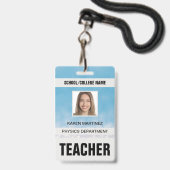 先生IDカードバッジ バッジ (正面（ネックストラップ付）)