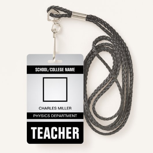 先生IDカードバッジ バッジ (正面ランヤード)