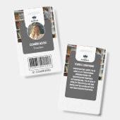 先生IDカード |グレーコラージースクールIDカード バッジ (正面＆裏面)