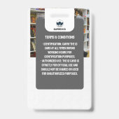 先生IDカード |グレーコラージースクールIDカード バッジ (裏面)