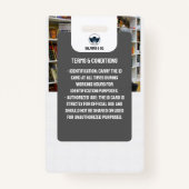 先生IDカード |グレーコラージースクールIDカード バッジ (裏面)