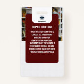 先生IDカード |ネイビーコラージースクールIDカード バッジ (裏面)