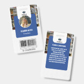 先生IDカード |ブルーコラージースクールIDカード バッジ (正面＆裏面)