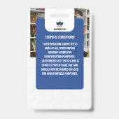 先生IDカード |ブルーコラージースクールIDカード バッジ (裏面)