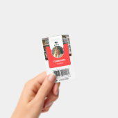 先生IDカード |赤いコラージュの学校IDカード バッジ (手持ち)