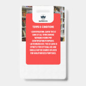 先生IDカード |赤いコラージュの学校IDカード バッジ (裏面)