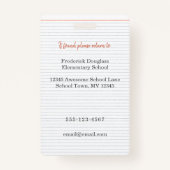 先生IDバッジ(写真付き、学校の教室での使用) バッジ (裏面)