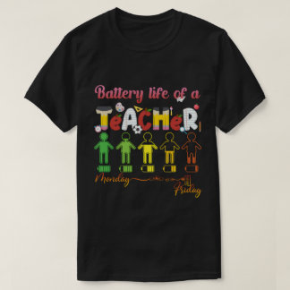 先生Png昇華デザインの電池寿命 Tシャツ