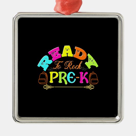 先生Ready To Rock Pre K メタルオーナメント (正面)