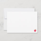先生Red Appleのデスクからパーソナライズされた ノートカード (裏面)