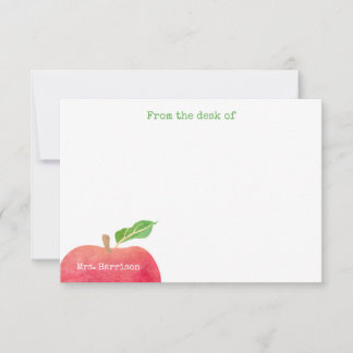先生Red Appleのデスクからパーソナライズされた ノートカード