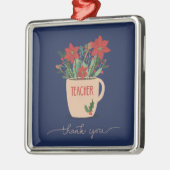 先生Thank You at Christmas Poinsettias メタルオーナメント (左)