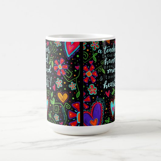 先生Touch私たちのハート引用文インスピリシティ コーヒーマグカップ (中央)
