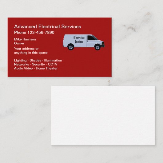 先発の電気技師サービス 名刺