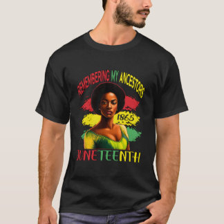 先祖を偲ぶジューン・テンス ブラック Tシャツ
