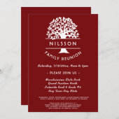 先祖ツリー ベリー レッド ファミリー リユニオン ご招待 招待状 (正面/裏面)