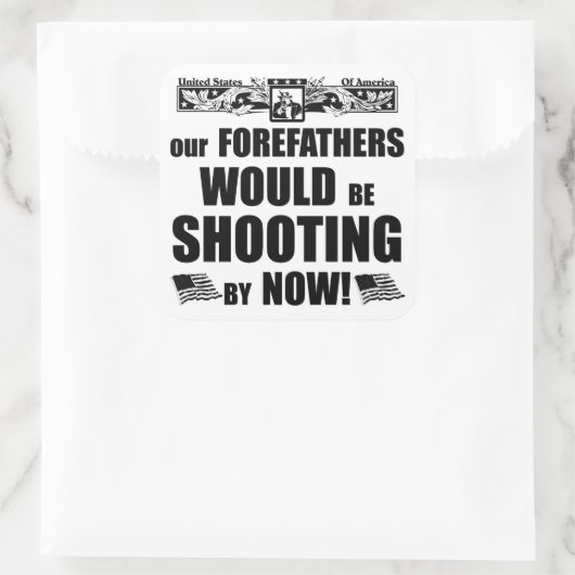 先祖代々の射撃、 発砲だ！ スクエアシール (バッグ)