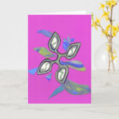 先端ピンクのグリーティングカード カード (黄色い花)