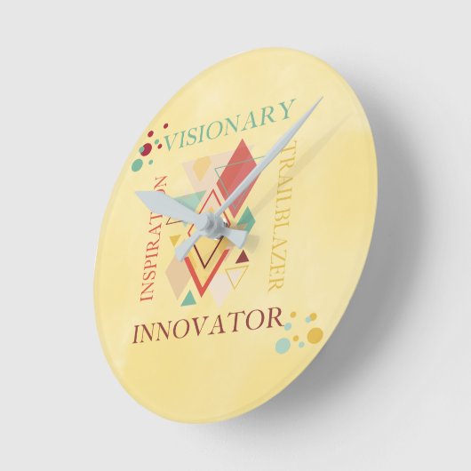 先見の明のあるトレイルブレザーのイノベーターのインスピレーション ラウンド壁時計 (傾斜)