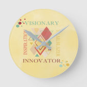 先見の明のあるトレイルブレザーのイノベーターのインスピレーション ラウンド壁時計 (正面)