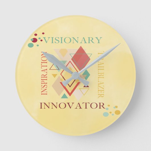 先見の明のあるトレイルブレザーのイノベーターのインスピレーション ラウンド壁時計 (正面)