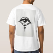 「先見の視線:人目を引くデザインT型」 Tシャツ (裏面)