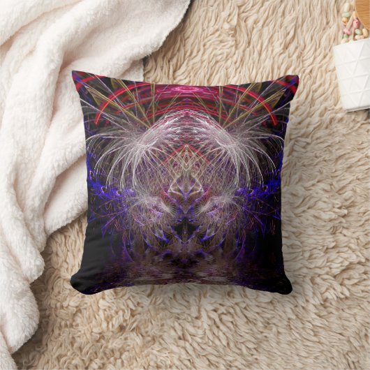 先見サイケデリック的なカオスのアメリカのMoJo枕 クッション (ブランケット)