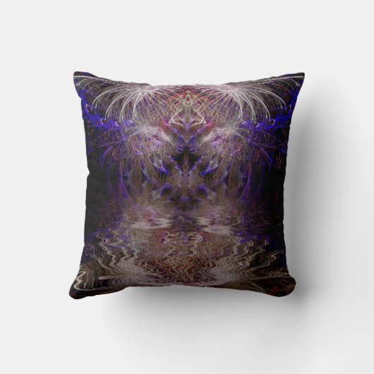 先見サイケデリック的なカオスのアメリカのMoJo枕 クッション (裏面)