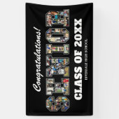 先輩の写真コラージュ 学校卒業パーティー看板 横断幕 (縦)