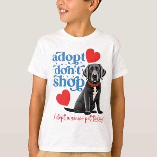 先輩の犬を養子に! Tシャツ (正面)