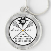 先輩またはチームのためのパーソナライズなラクロスのギフト キーホルダー (正面)