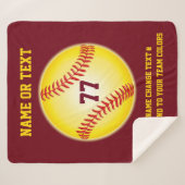 先輩またはプレーヤーのためのパーソナライズなソフトボールのギフト シェルパブランケット (正面(横))