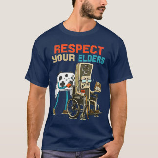 先輩を敬え 面白い レトロ ゲーム 90年代 ゲーマー C Tシャツ