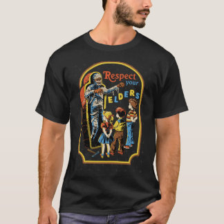 先輩を敬え 面白い レトロ Tシャツ