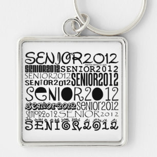 先輩2012正方形のKeychain (黒) キーホルダー